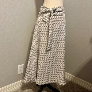 Ann Taylor Chain Print Knotted A-line Skirt In Winter White Size - 4